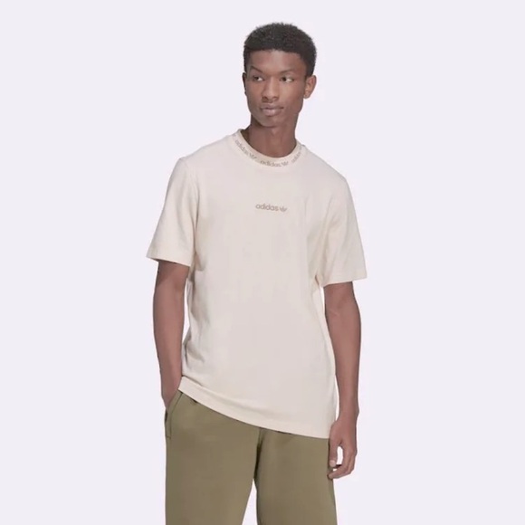 ADIDAS • Men’s Linen Trefoil Linear Short Sleeve Tee Shirt - Picture 2 of 10